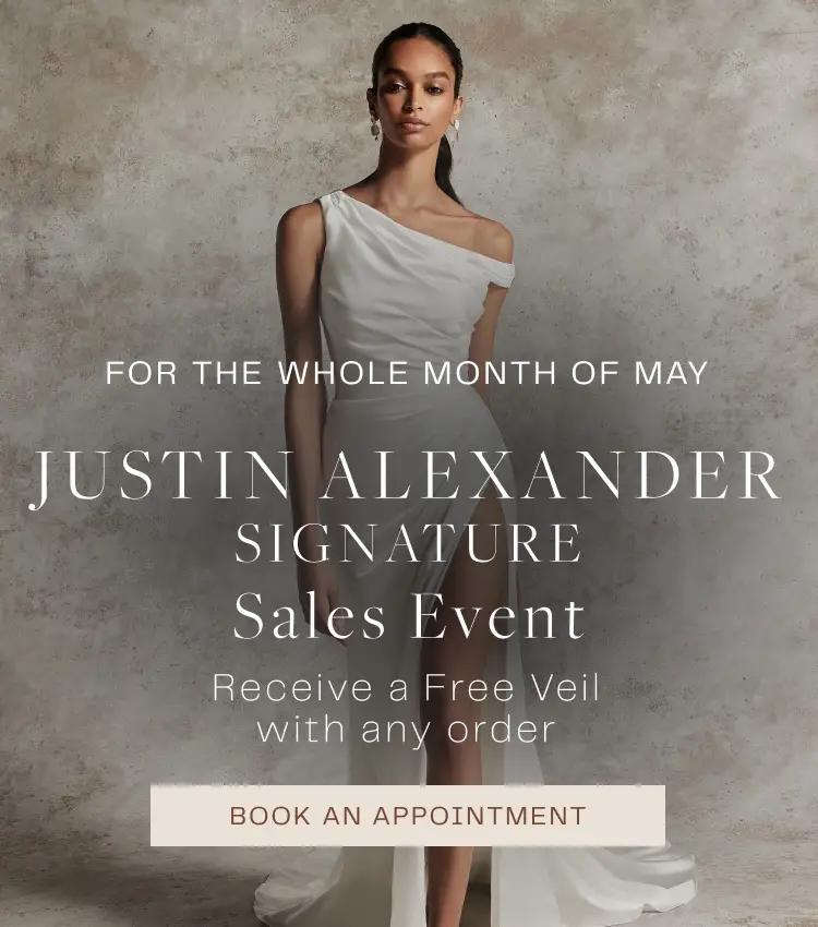 Justin Alexander Signature Sales Event Banner Mobile